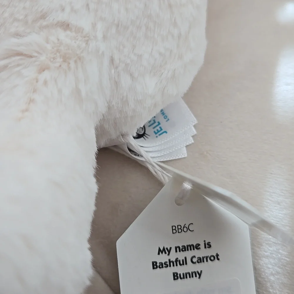 Jellycat White Bunny with Orange Carrot - Picture 6 of 6